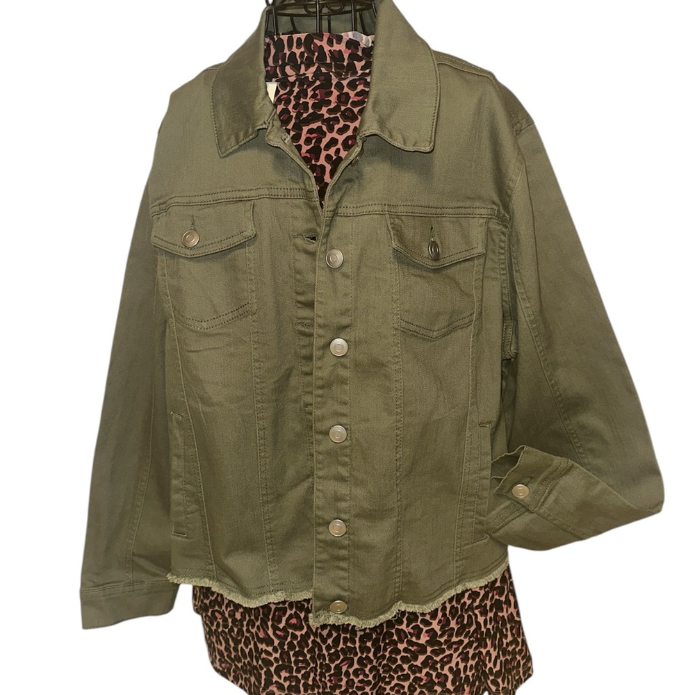 BACCINI SZCL Women's Olive Green Denim Jacket